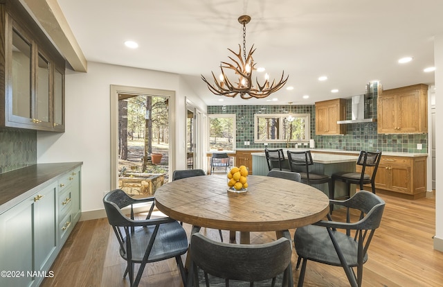 dining room featuring light hardwood / wood-style flooring