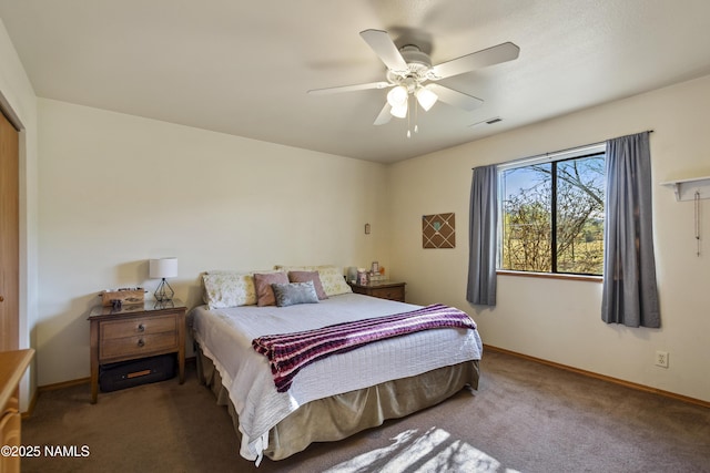 11280 N Zady Ln, Flagstaff, AZ 86004 - bedroom featuring carpet flooring, baseboards, and a ceiling fan