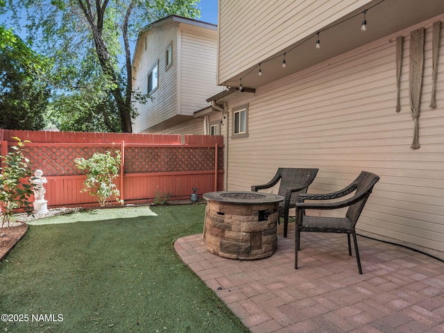 3114 N Connor St, Flagstaff, AZ 86004 - view of yard with an outdoor fire pit and a patio