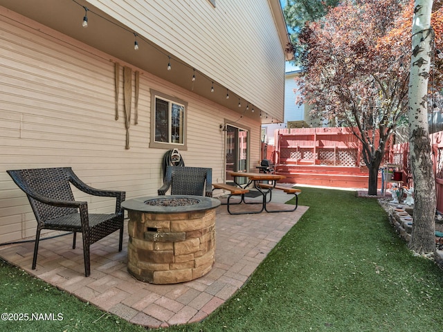3114 N Connor St, Flagstaff, AZ 86004 - view of patio / terrace featuring an outdoor fire pit