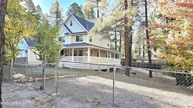 view of front of home featuring covered porch