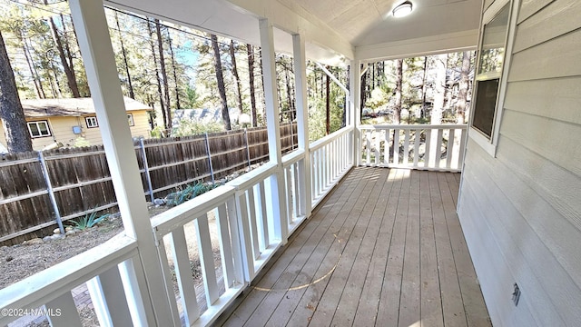 deck with a porch