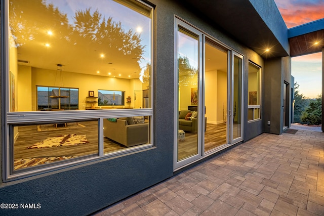 exterior space with recessed lighting