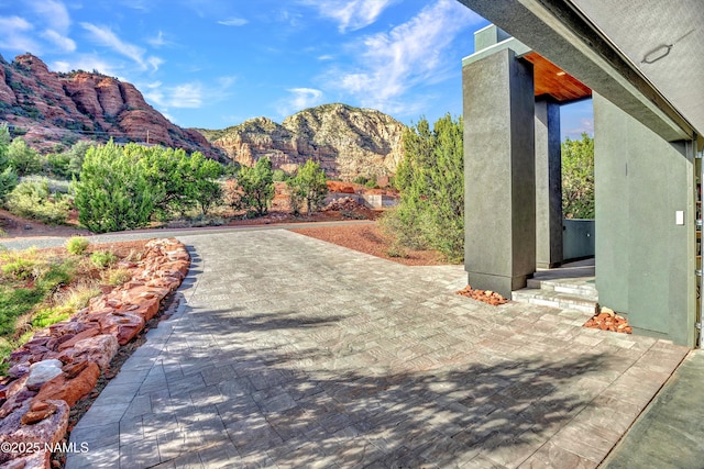 exterior space with a mountain view