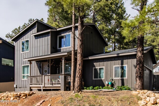 modern farmhouse featuring board and batten siding