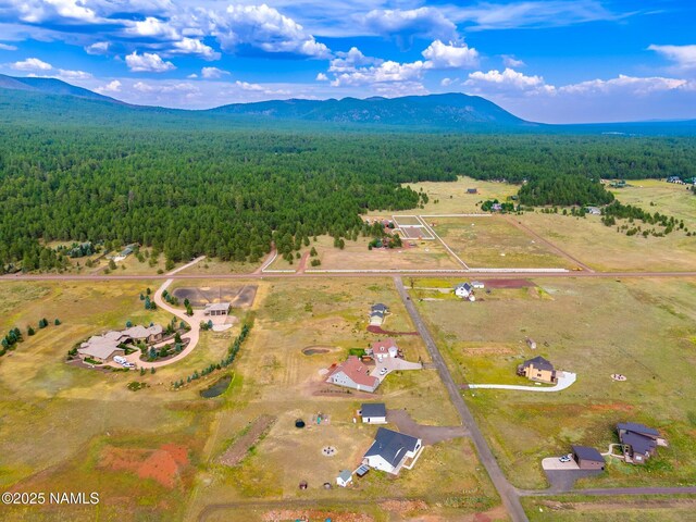 6552 Kelsey Springs Way, Flagstaff, AZ 86001 - drone / aerial view of a heavily wooded area and a mountain backdrop