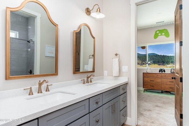 6552 Kelsey Springs Way, Flagstaff, AZ 86001 - full bathroom featuring double vanity and a mountain view