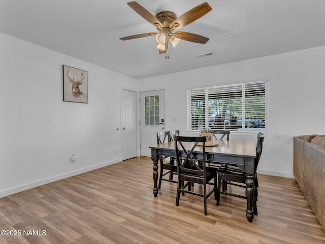 7776 Moonbeam Dr, Flagstaff, AZ 86004 - dining area with ceiling fan and light wood finished floors