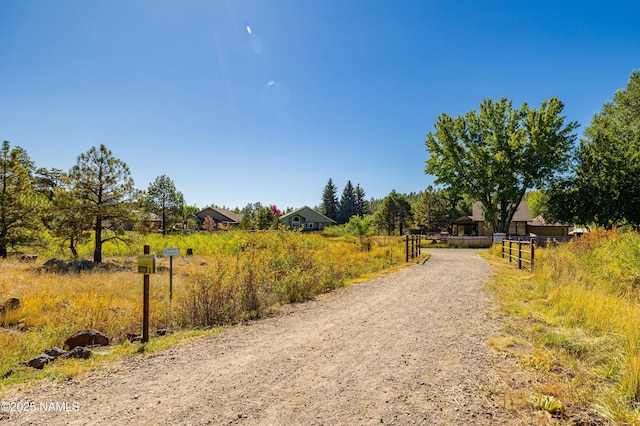 view of street with a rural view