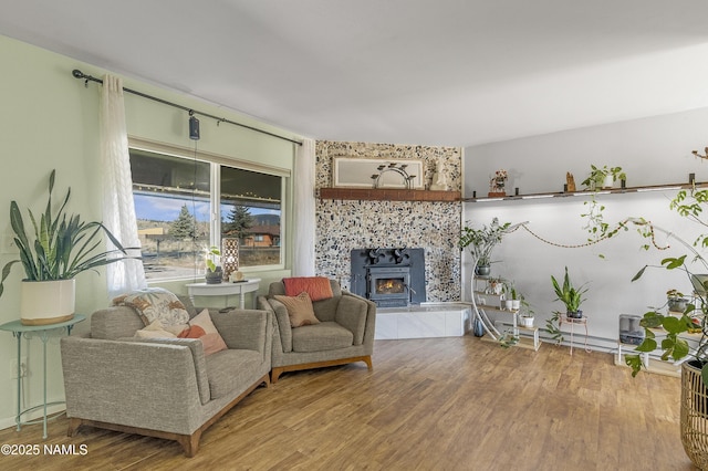 living room featuring hardwood / wood-style floors