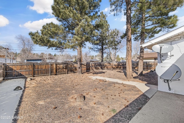 view of yard featuring a fenced backyard