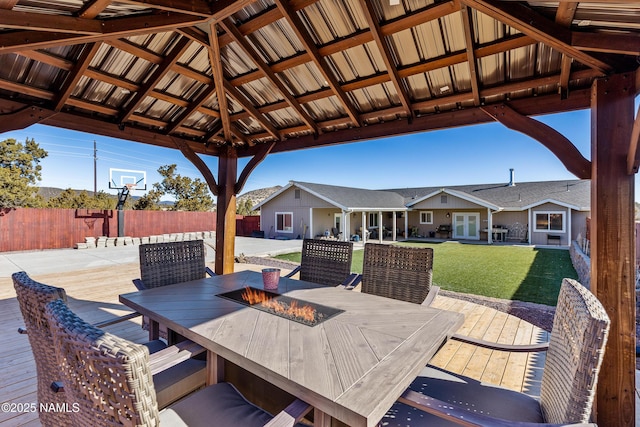 view of patio / terrace featuring a gazebo