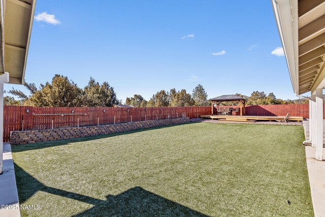 view of yard with a gazebo