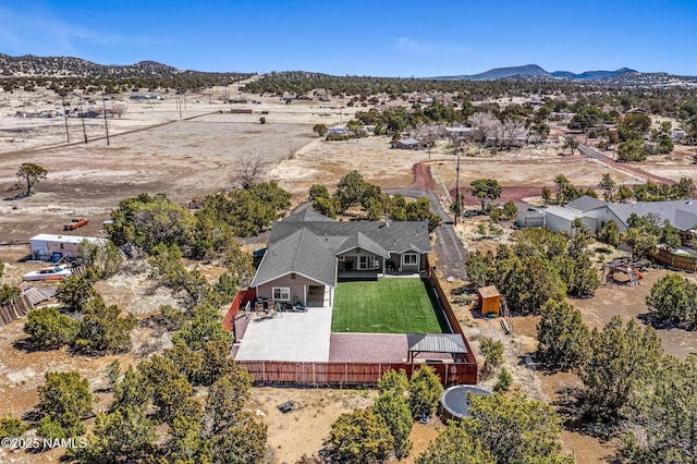 bird's eye view featuring a mountain view