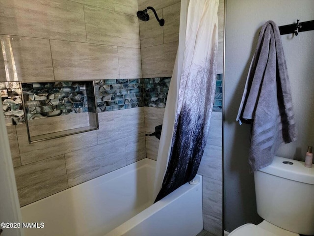 5895 Timberline Trl, Flagstaff, AZ 86004 - bathroom featuring shower / bath combination with curtain and toilet