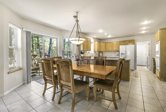 2545 N Broken Circle Rd, Flagstaff, AZ 86004 - dining room featuring baseboards, recessed lighting, and light tile patterned flooring
