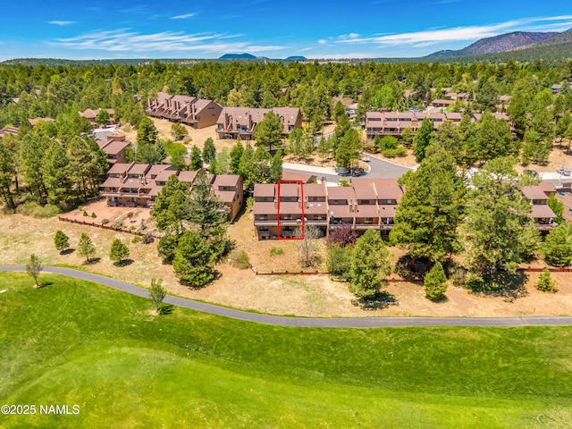 bird's eye view with a mountain view and a residential view