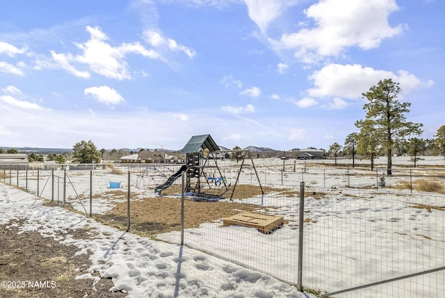 exterior space featuring playground community