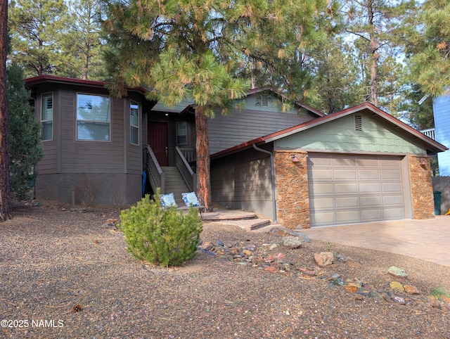 view of front of house with a garage