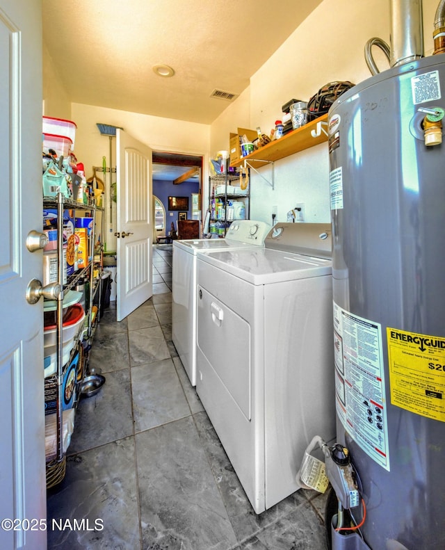 311 N Winslow Ave, Winslow, AZ 86047 - laundry room with water heater and washer and dryer
