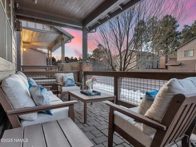 exterior space with a patio and an outdoor living space