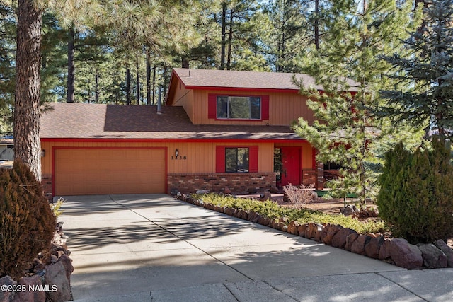 view of front of home featuring a garage