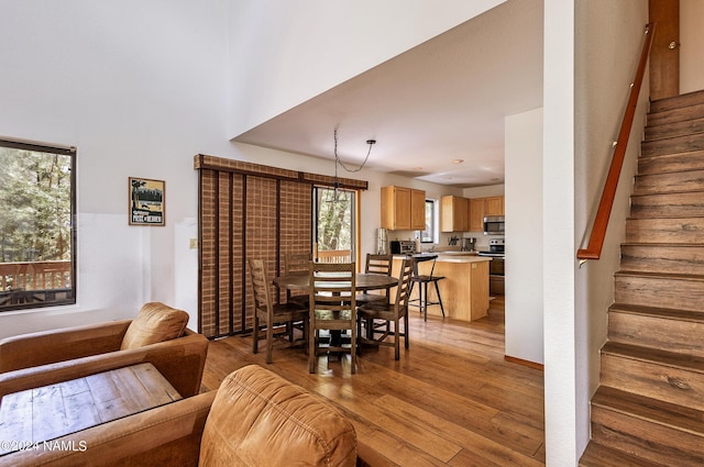 dining room featuring light hardwood / wood-style flooring