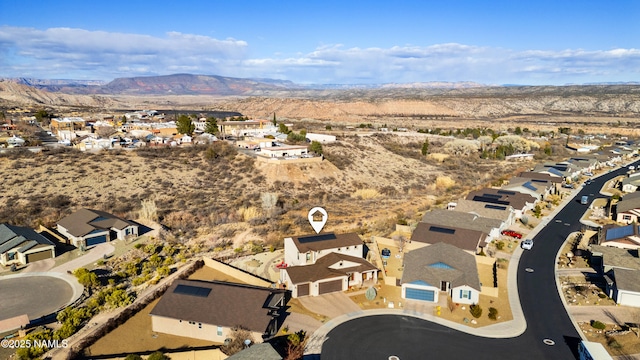 drone / aerial view with a mountain view