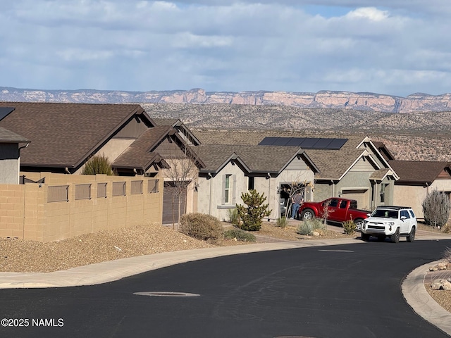 view of street with a mountain view