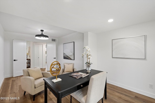 3707 E Amelia Ave, Phoenix, AZ 85018 - office area featuring wood finished floors and recessed lighting