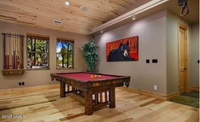 2163 S Highland Mesa Rd, Flagstaff, AZ 86001 - rec room with wood ceiling, pool table, and wood-type flooring