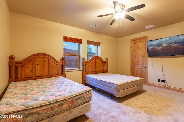 2163 S Highland Mesa Rd, Flagstaff, AZ 86001 - bedroom with light carpet and ceiling fan