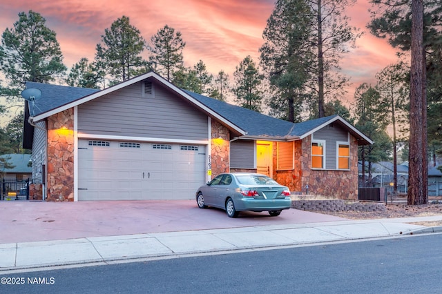 view of front facade with a garage