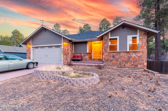 ranch-style home with a garage