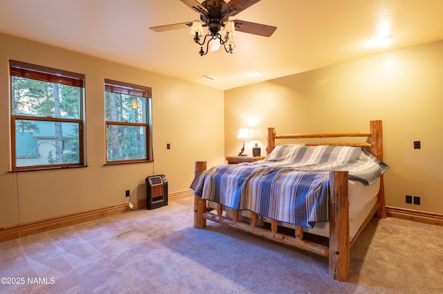 2163 S Highland Mesa Rd, Flagstaff, AZ 86001 - bedroom featuring ceiling fan and light colored carpet