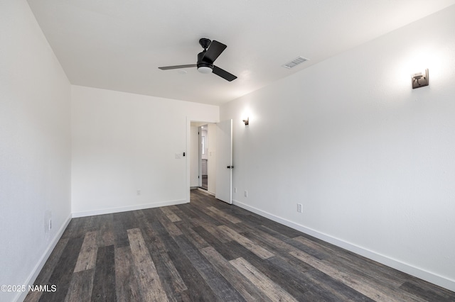 2814 N Patterson Blvd, Flagstaff, AZ 86004 - unfurnished room featuring dark wood-style flooring, ceiling fan, and baseboards