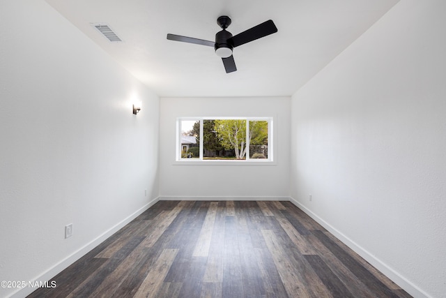 2814 N Patterson Blvd, Flagstaff, AZ 86004 - spare room with a ceiling fan, dark wood-style flooring, and baseboards