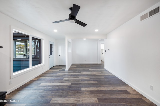 2814 N Patterson Blvd, Flagstaff, AZ 86004 - empty room with recessed lighting, ceiling fan, wood finished floors, and baseboards