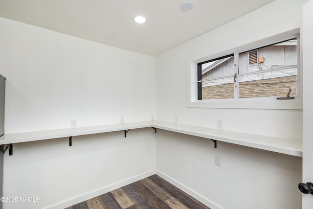 2814 N Patterson Blvd, Flagstaff, AZ 86004 - unfurnished office featuring baseboards, dark wood-style flooring, and recessed lighting