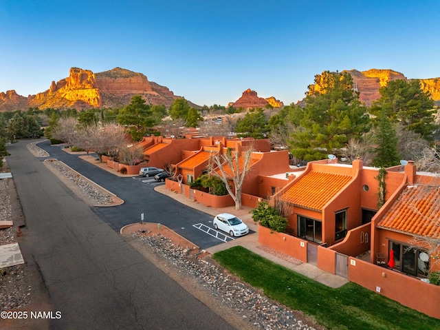 exterior space with a mountain view