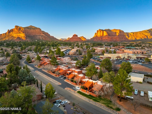 view of mountain feature featuring a residential view