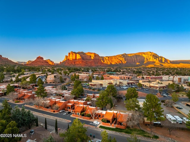 view of mountain feature featuring a residential view