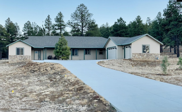 ranch-style home with a garage