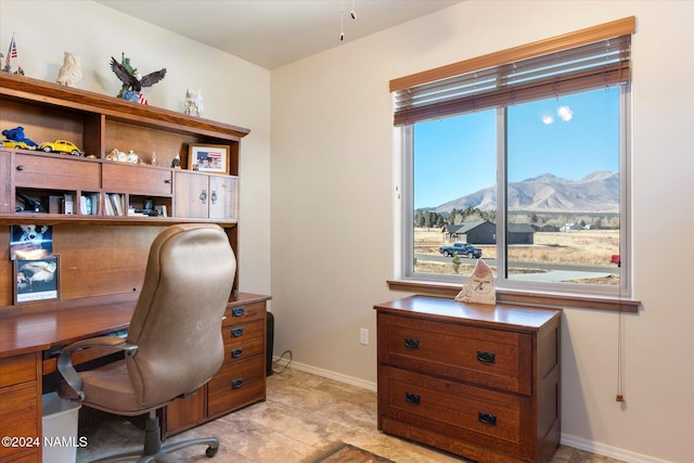 office space featuring a mountain view