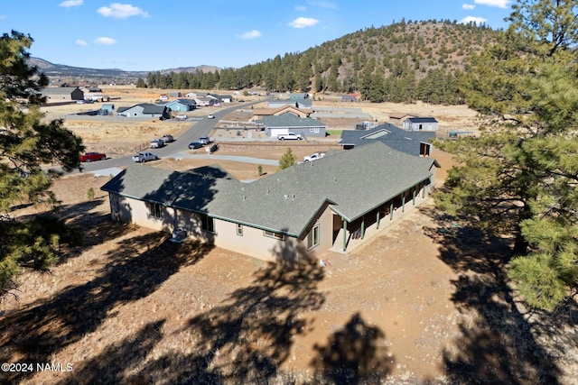 drone / aerial view with a mountain view