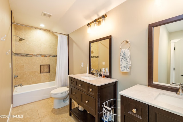 10833 Sage Rd, Flagstaff, AZ 86004 - full bath with shower / bath combo, tile patterned flooring, visible vents, and a sink