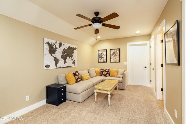 10833 Sage Rd, Flagstaff, AZ 86004 - carpeted living area featuring recessed lighting, baseboards, and ceiling fan