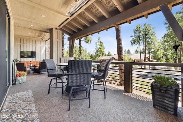 view of patio / terrace featuring a balcony