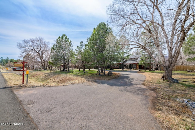 view of road with aphalt driveway