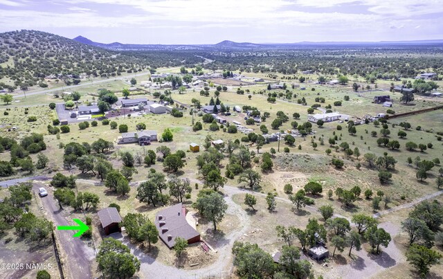5920 Wildflower Rd, Flagstaff, AZ 86004 - birds eye view of property with a mountain view
